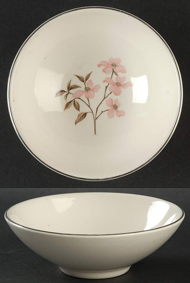 Pink Dogwood (Platinum Trim) Coupe Cereal Bowl by Edwin Knowles-1