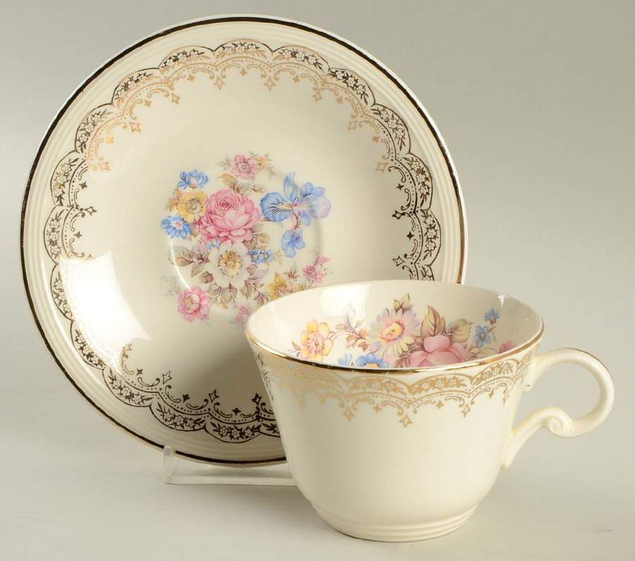 Priscilla Flat Cup & Saucer Set by Edwin Knowles-1