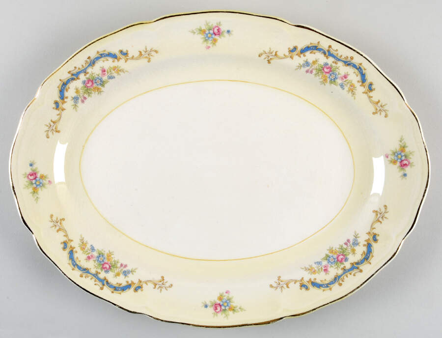 Princess (Blue) 13" Oval Serving Platter by Edwin Knowles-1