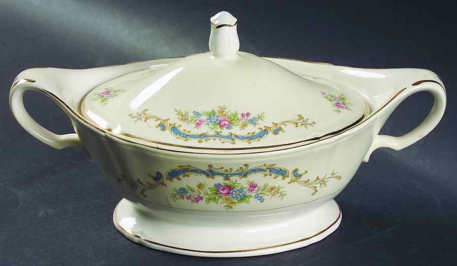 Princess (Blue) Oval Covered Vegetable by Edwin Knowles-1