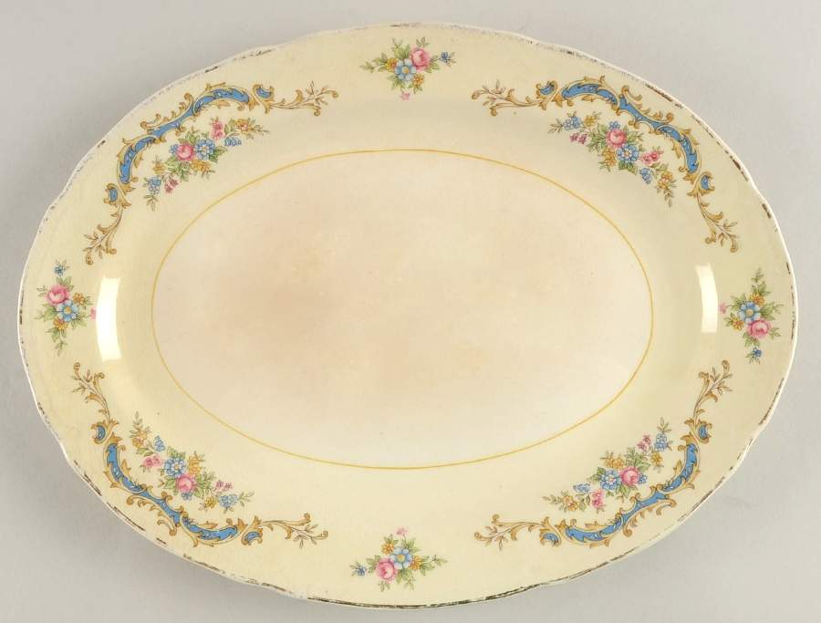 Princess (Blue) 11" Oval Serving Platter by Edwin Knowles-1