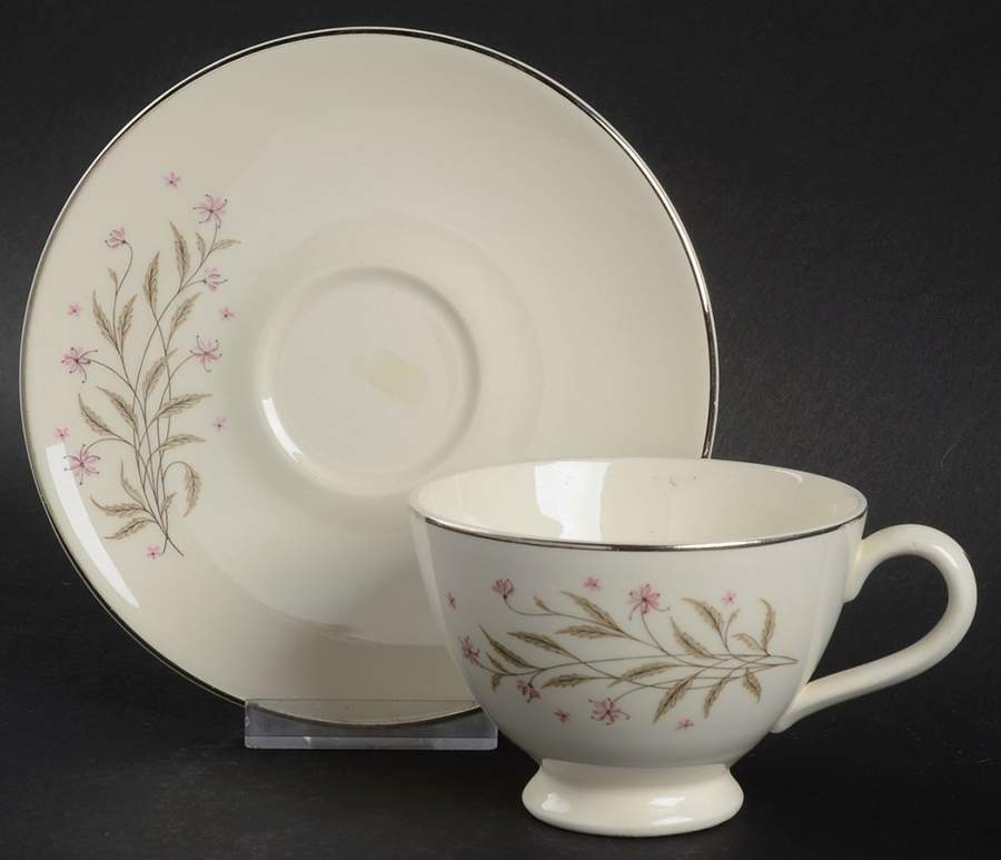 Pretty Pinks Footed Cup & Saucer Set by Edwin Knowles-1