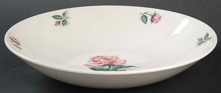Rose and Leaf Coupe Soup Bowl by Edwin Knowles-1