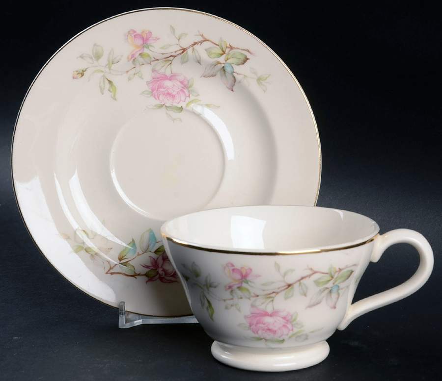 Romance Flat Cup & Saucer Set by Edwin Knowles-1