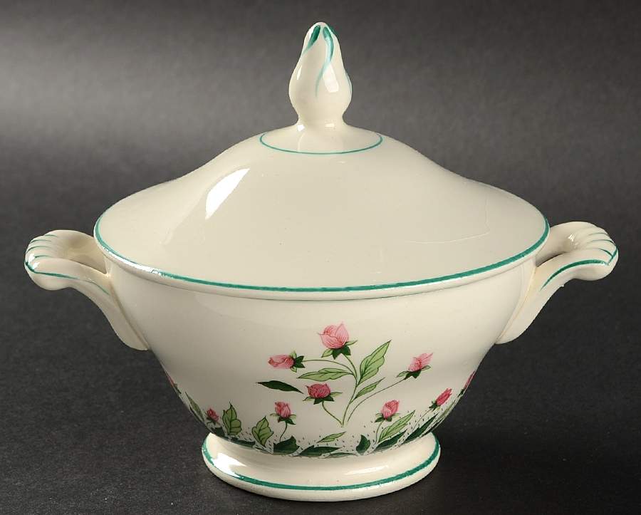 Rose Path Sugar Bowl & Lid by Edwin Knowles-1