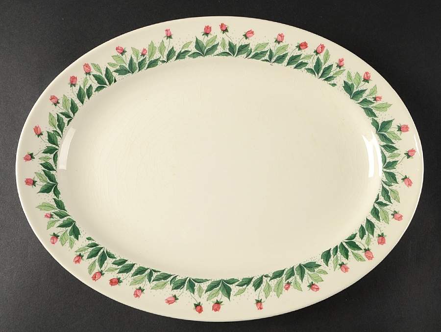 Rose Path 13" Oval Serving Platter by Edwin Knowles-1