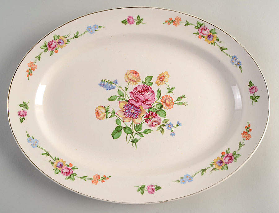 Serenade 15" Oval Serving Platter by Edwin Knowles-1