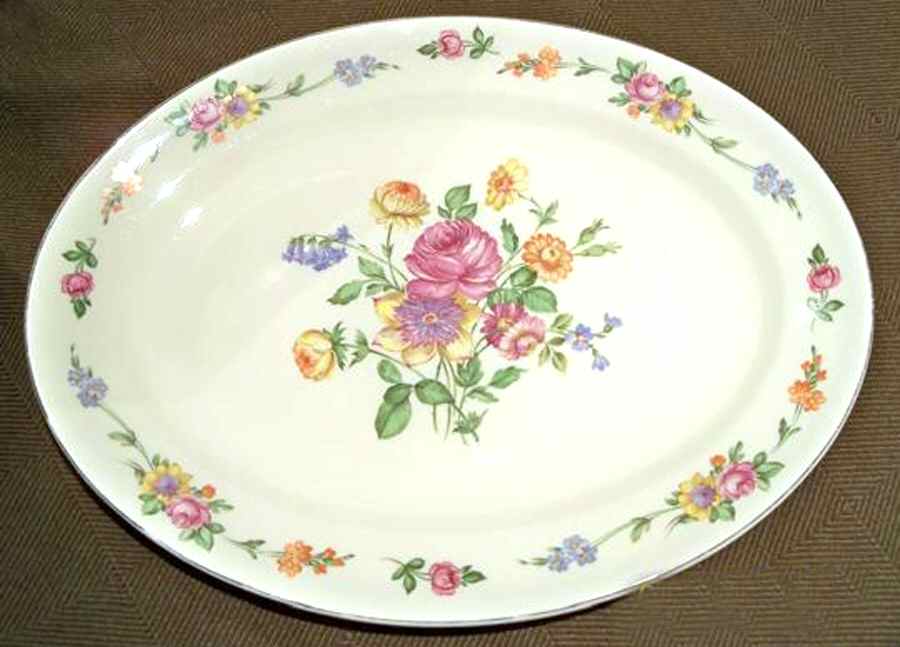Serenade 13" Oval Serving Platter by Edwin Knowles-1
