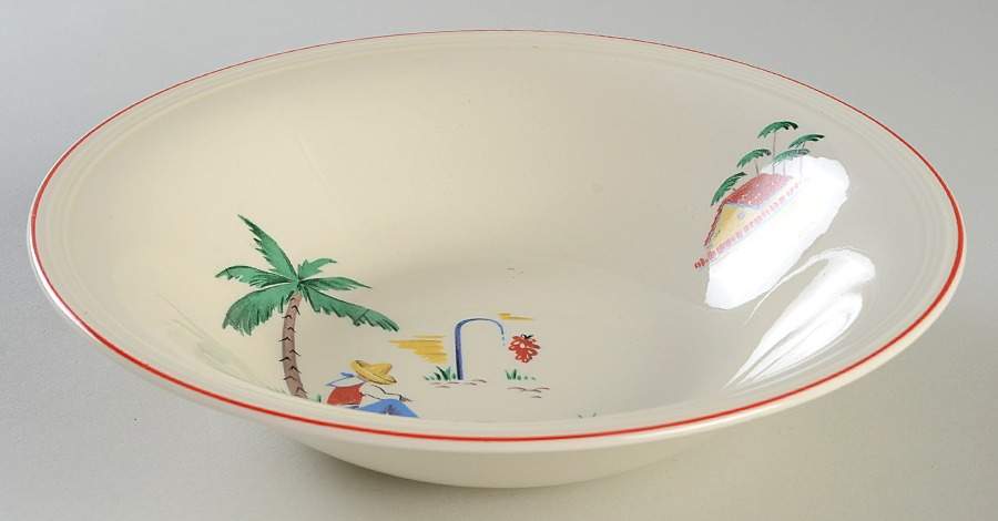 Sleeping Mexican 8" Round Vegetable Bowl by Edwin Knowles-1