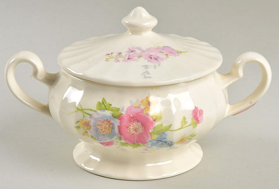Spring Bouquet Sugar Bowl & Lid by Edwin Knowles-1