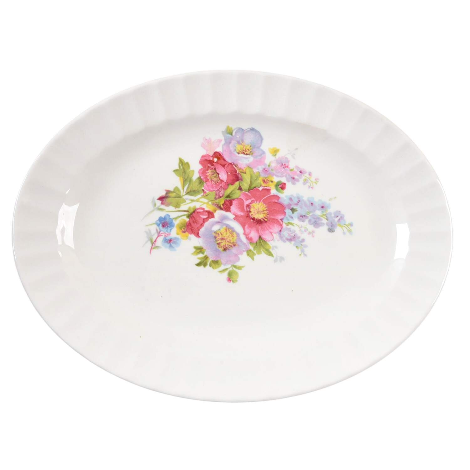 Spring Bouquet 11" Oval Serving Platter by Edwin Knowles-1