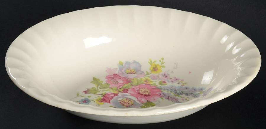 Spring Bouquet 9" Oval Vegetable Bowl by Edwin Knowles-1