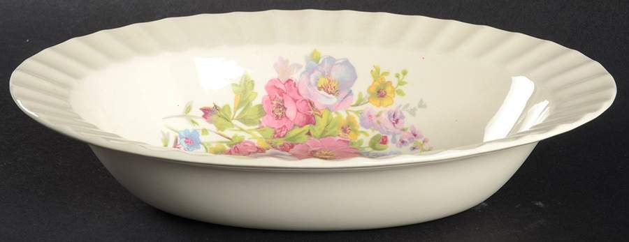 Spring Bouquet 9" Oval Vegetable Bowl by Edwin Knowles-1