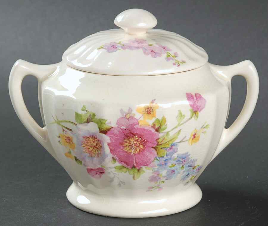 Spring Bouquet Sugar Bowl & Lid by Edwin Knowles-1