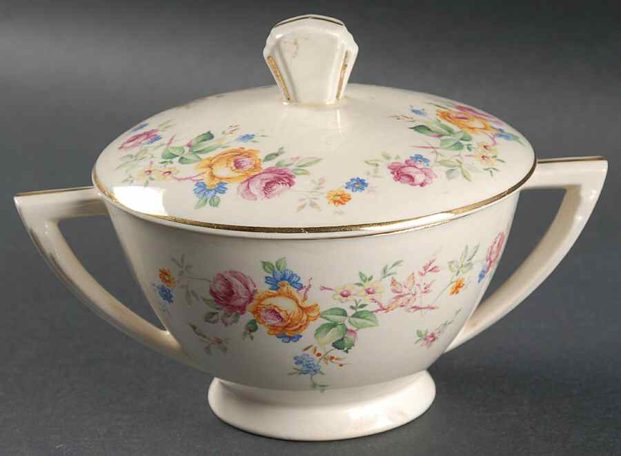 Springtime Classic Sugar Bowl & Lid by Edwin Knowles-1