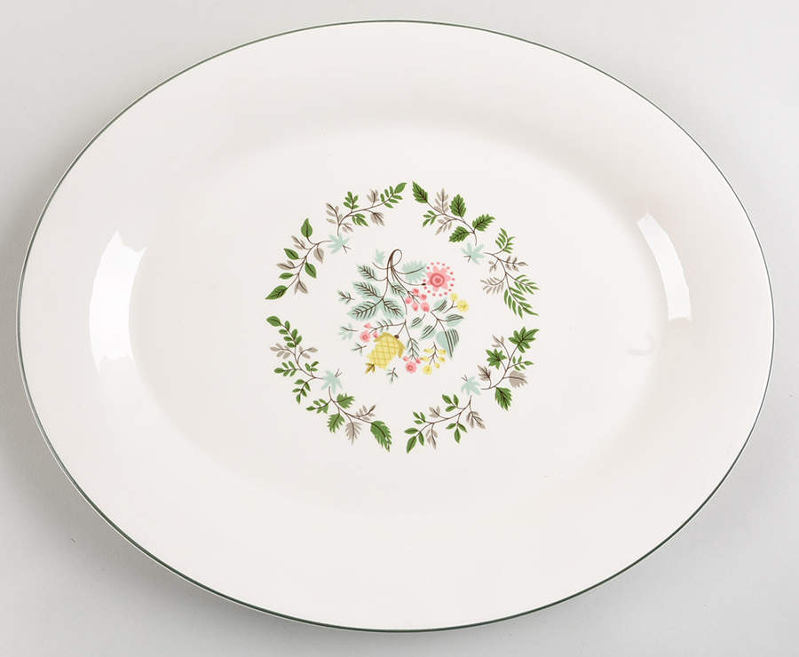 Summer Garden 14" Oval Serving Platter by Edwin Knowles-1