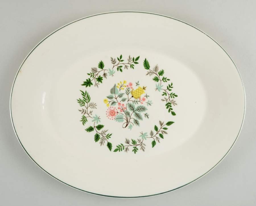 Summer Garden 12" Oval Serving Platter by Edwin Knowles-1