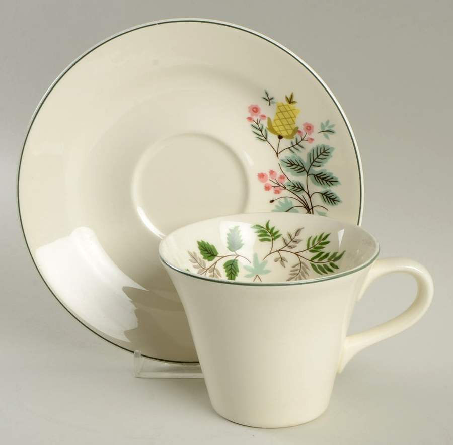 Summer Garden Flat Cup & Saucer Set by Edwin Knowles-1
