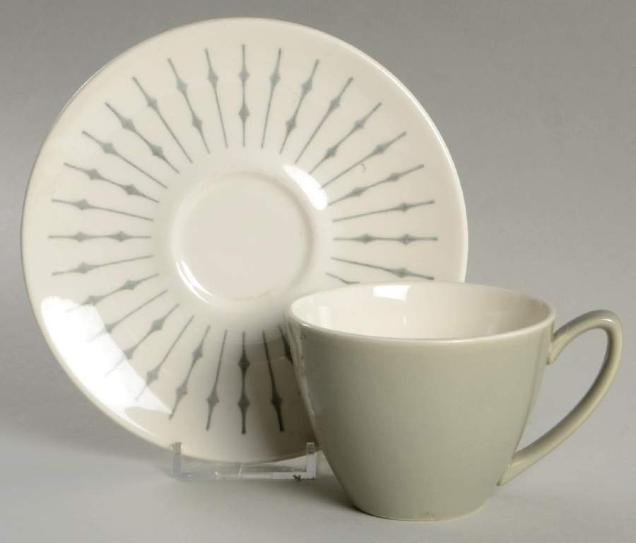 Sunburst Flat Cup & Saucer Set by Edwin Knowles-1