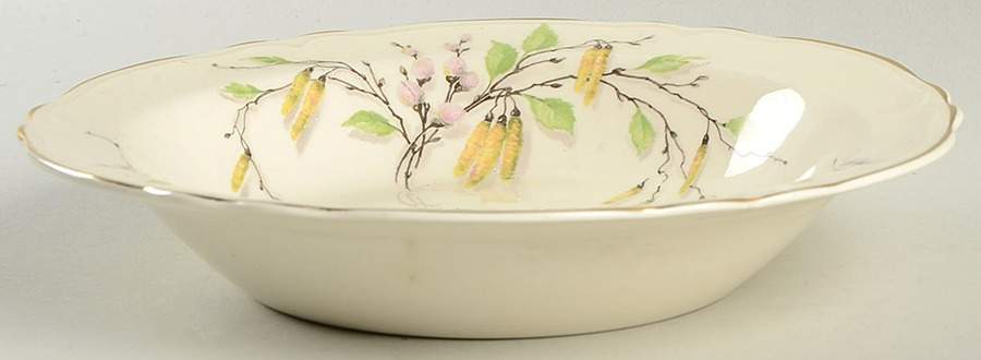 Sylvan (Gold Trim) Rim Soup Bowl by Edwin Knowles-1
