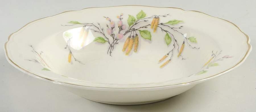 Sylvan (Gold Trim) Rim Soup Bowl by Edwin Knowles-1