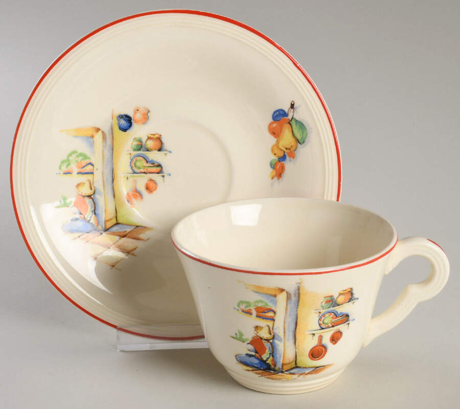 Tia Juana Flat Cup & Saucer Set by Edwin Knowles-1