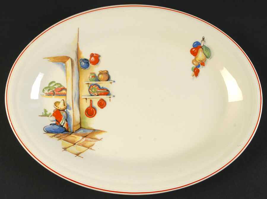 Tia Juana 11" Oval Serving Platter by Edwin Knowles-1