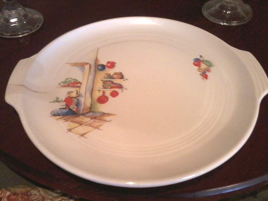 Tia Juana Handled Cake Plate by Edwin Knowles-1