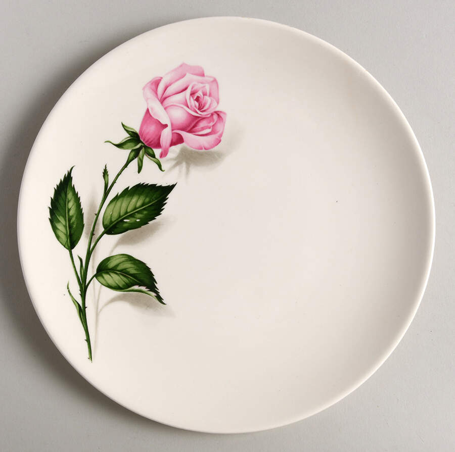 Tupperware Rose Salad Plate by Edwin Knowles-1