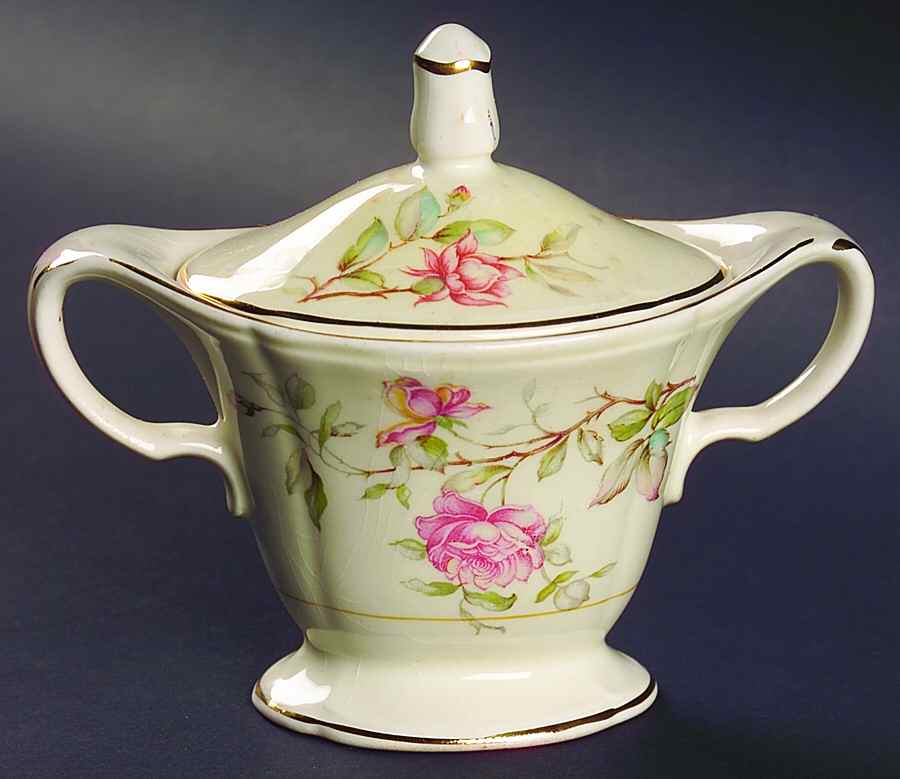 Virginia Sugar Bowl & Lid by Edwin Knowles-1
