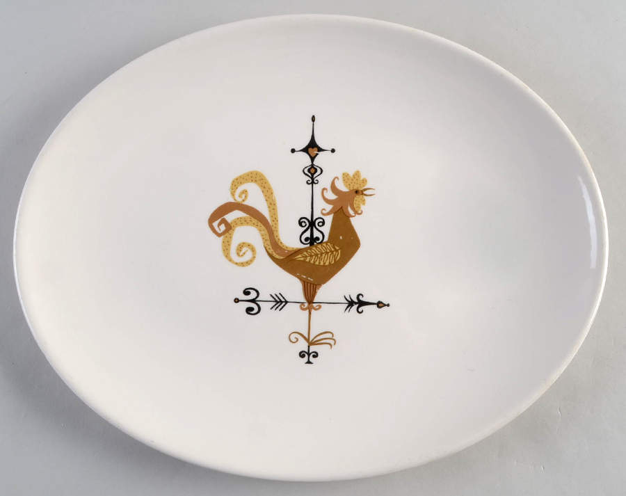 Weather Vane 12" Oval Serving Platter by Edwin Knowles-1
