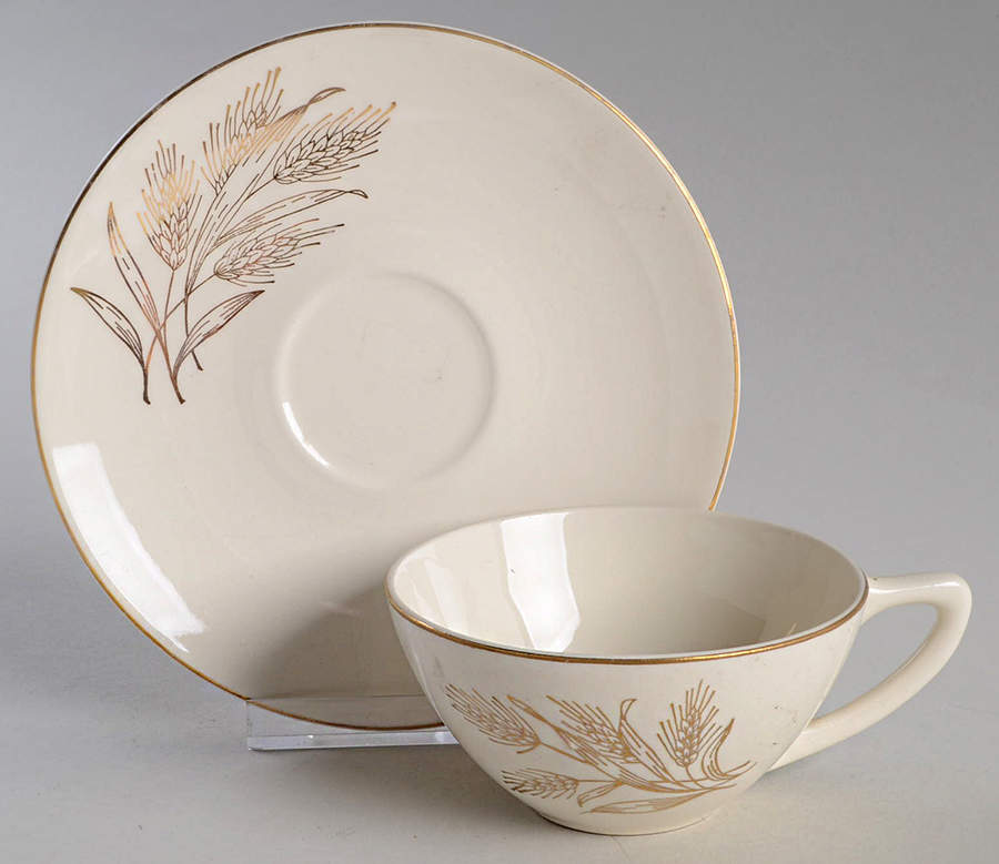 Wheat Flat Cup & Saucer Set by Edwin Knowles-1