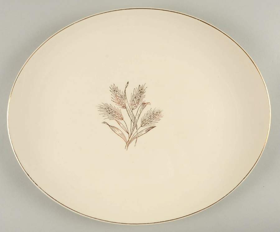 Wheat 14" Oval Serving Platter by Edwin Knowles-1
