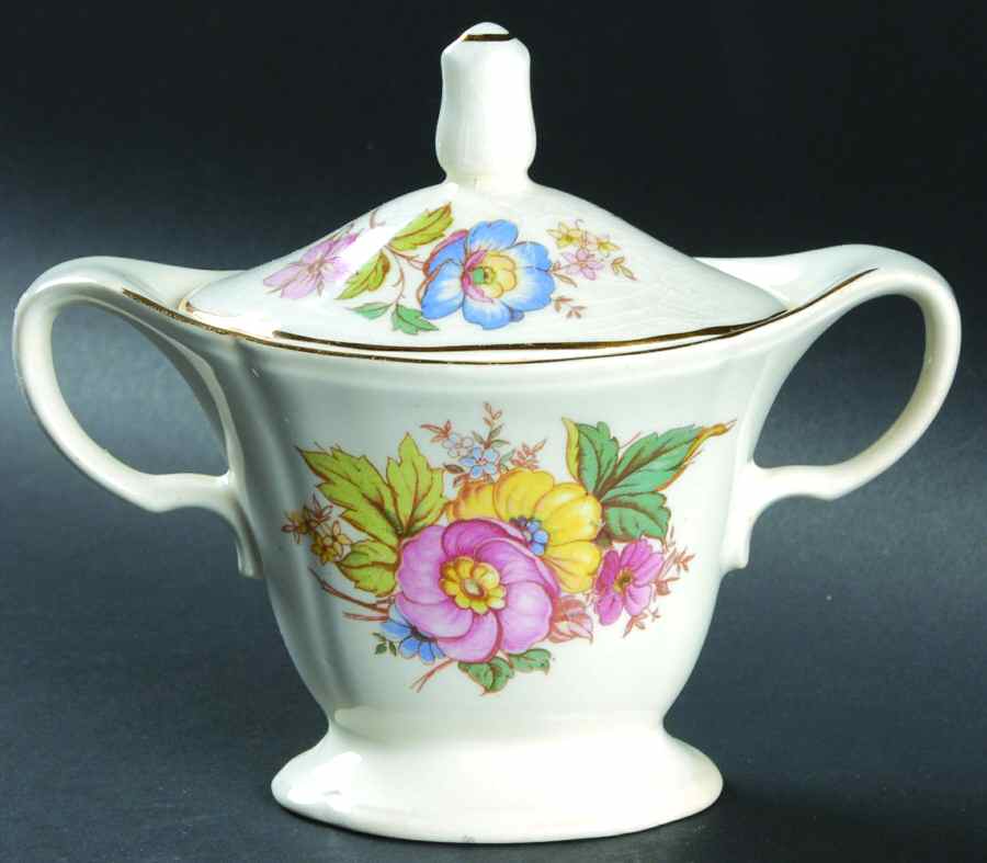 Whitney Sugar Bowl & Lid by Edwin Knowles-1