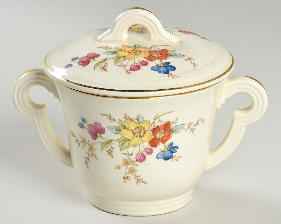 Wildrose Sugar Bowl & Lid by Edwin Knowles-1