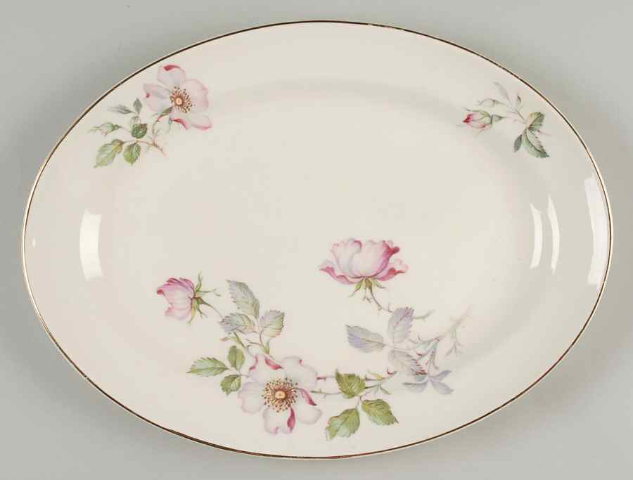 Wild Rose (Rimmed) 12" Oval Serving Platter by Edwin Knowles-1