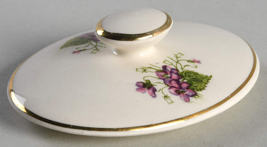 Wood Violets Lid for Sugar Bowl by Edwin Knowles-1