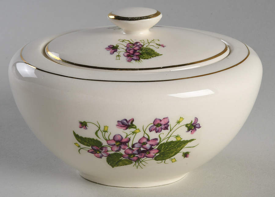 Wood Violets Sugar Bowl & Lid by Edwin Knowles-1