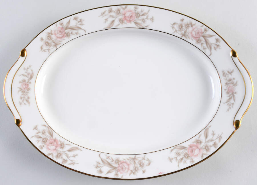 Ivory Rose (USA) 14" Oval Serving Platter by Kensington (USA)-1