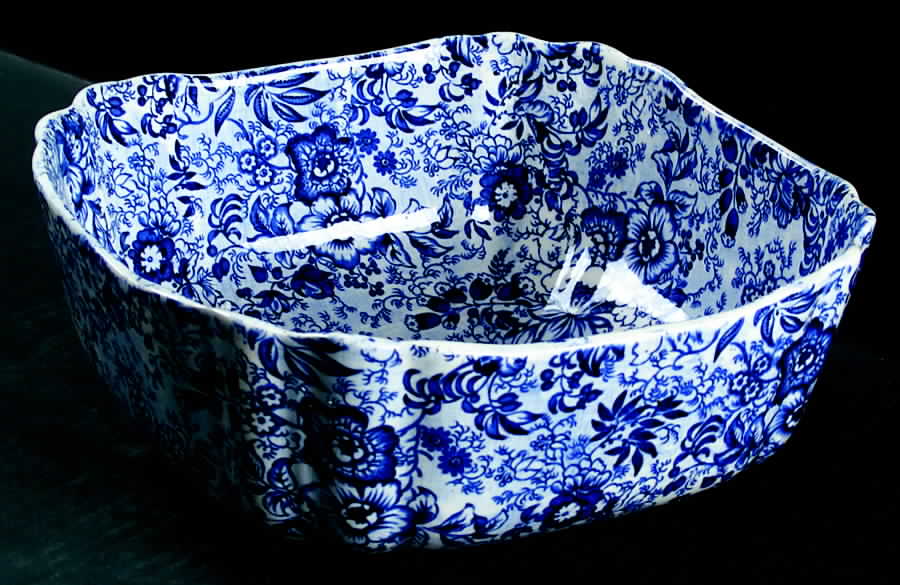 18th Century Chintz (Old, No Trim) 8" Square Vegetable Bowl by James Kent (England)-1