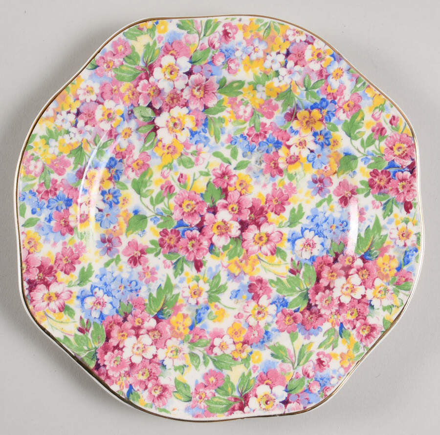 Apple Blossom Chintz Dessert/Pie Plate by James Kent (England)-1