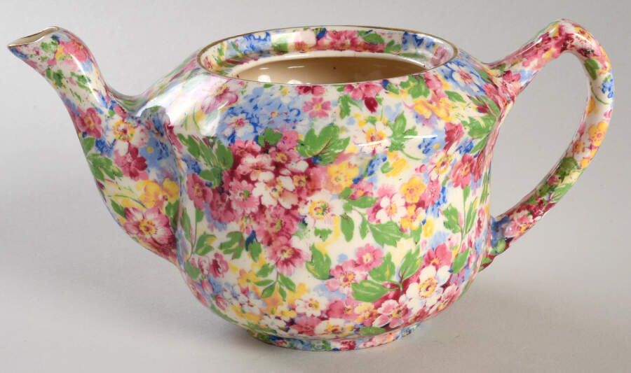 Apple Blossom Chintz Mini Teapot No Lid by James Kent (England)-1