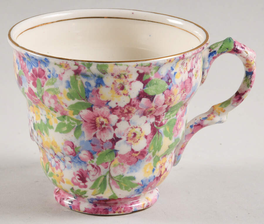 Apple Blossom Chintz Footed Cup by James Kent (England)-1