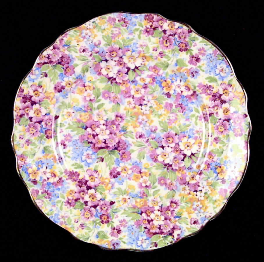 Apple Blossom Chintz Luncheon Plate by James Kent (England)-1