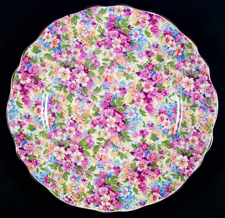 Apple Blossom Chintz Dinner Plate by James Kent (England)-1