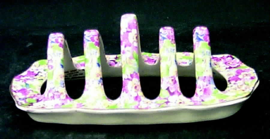 Apple Blossom Chintz Toast Server by James Kent (England)-1