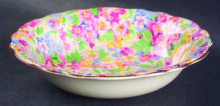 Apple Blossom Chintz Coupe Cereal Bowl by James Kent (England)-1