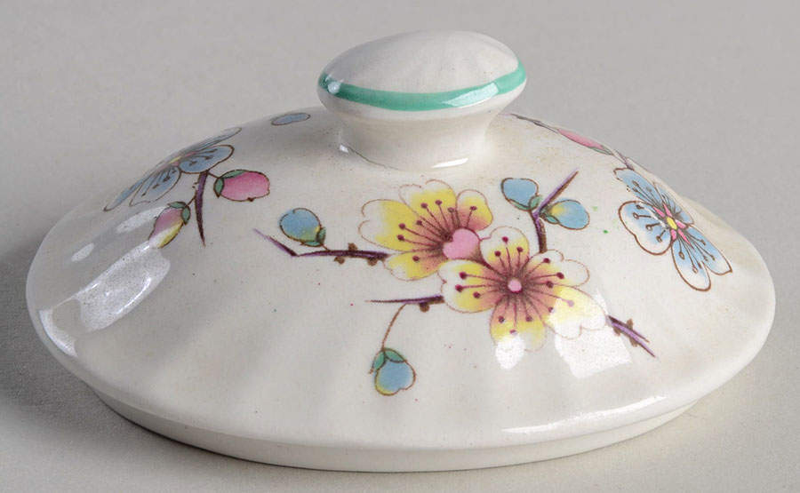 Chinese Rose Lid for Sugar Bowl by James Kent (England)-1