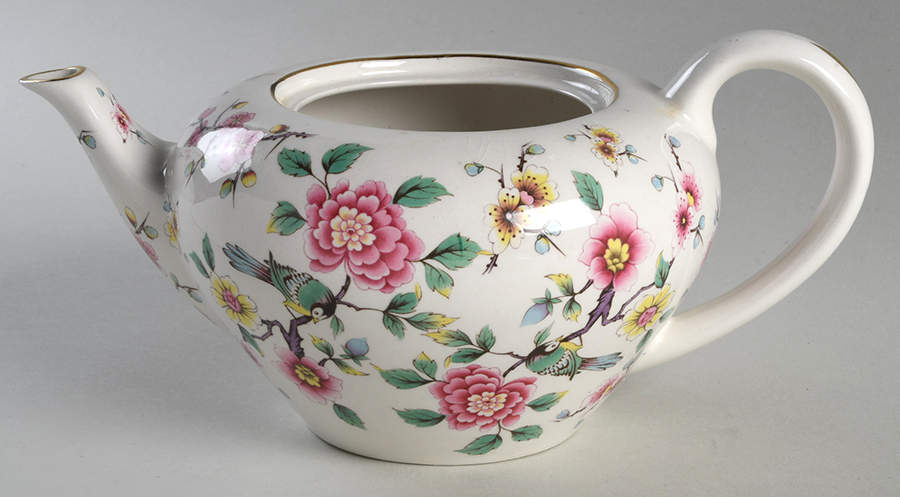 Chinese Rose Teapot No Lid by James Kent (England)-1