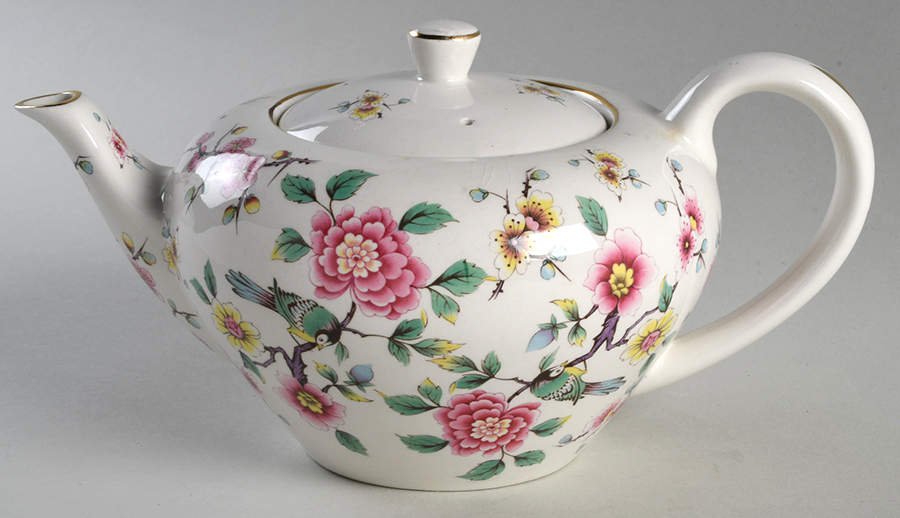 Chinese Rose Teapot & Lid by James Kent (England)-1